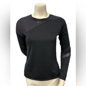 Tail Activewear Black Mesh Panel Long Sleeve Athletic Top Women’s Size S